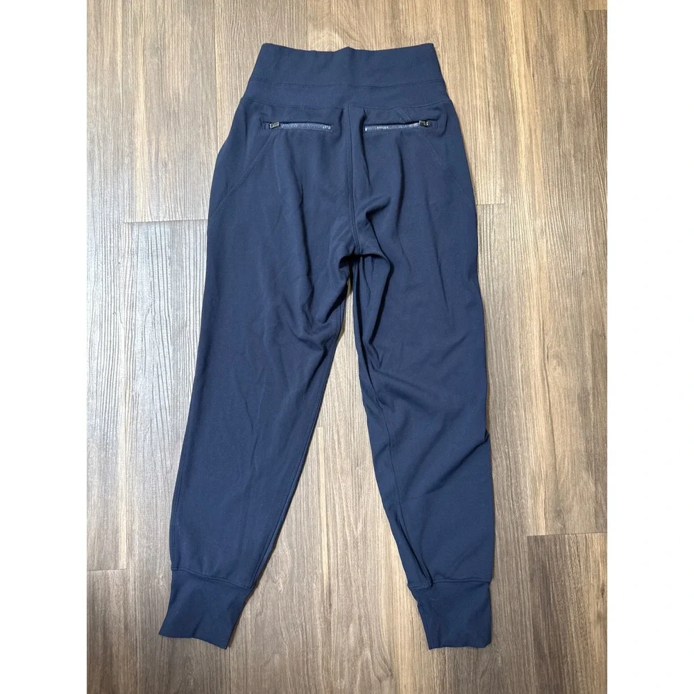 Athleta Venice Joggers Women XXS Navy Blue Ribbed High Rise Active Pants